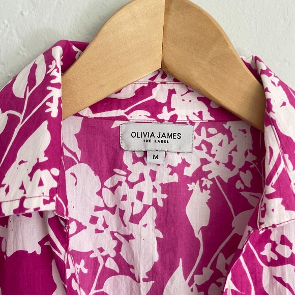 Olivia James the Label Daphne Dress Women Size Medium Pink White - Picture 4 of 13